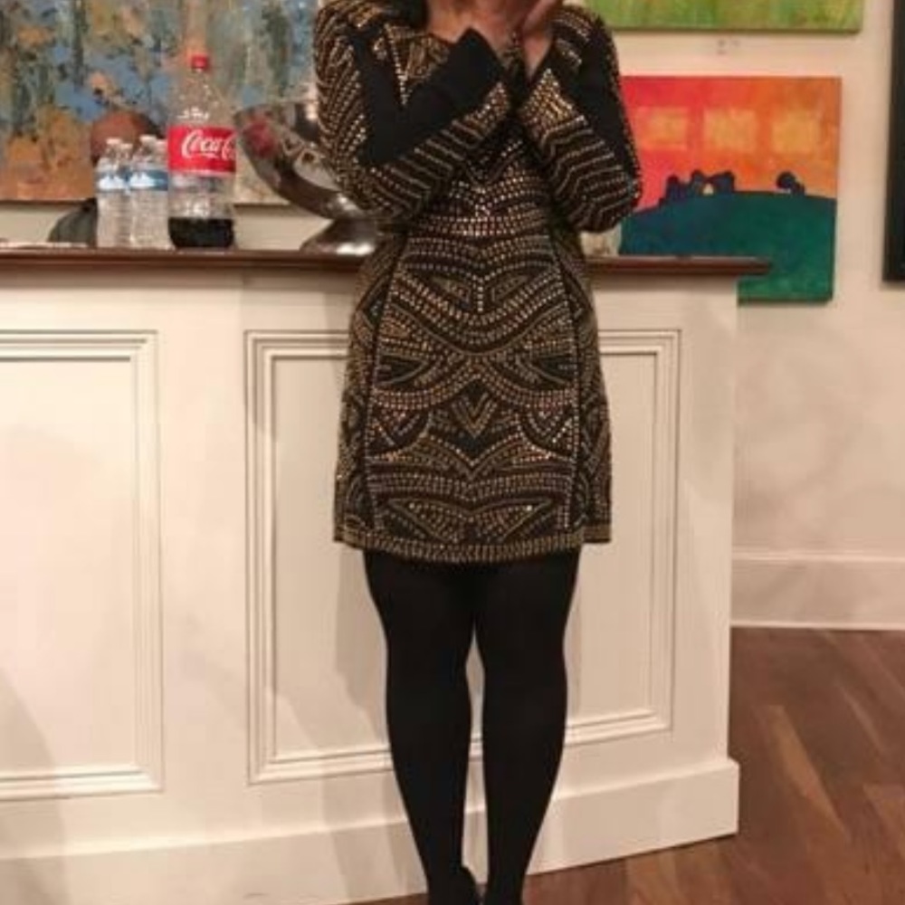Karina Grimaldi Rock Beaded Dress